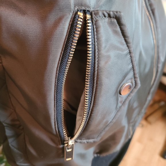 Zara Basic Outerwear Women's Fall Military Bomber Quilted Jacket size M - Picture 9 of 16